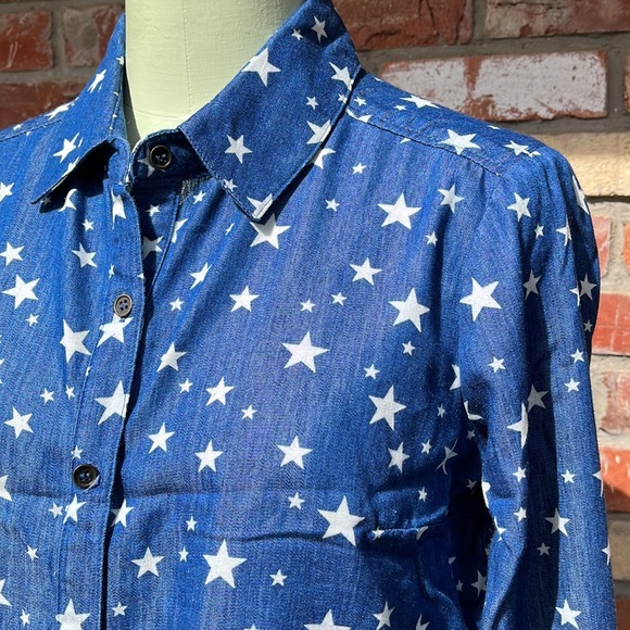 Kut from the Kloth Denim Star Tie up button-down Medium - Picture 2 of 7